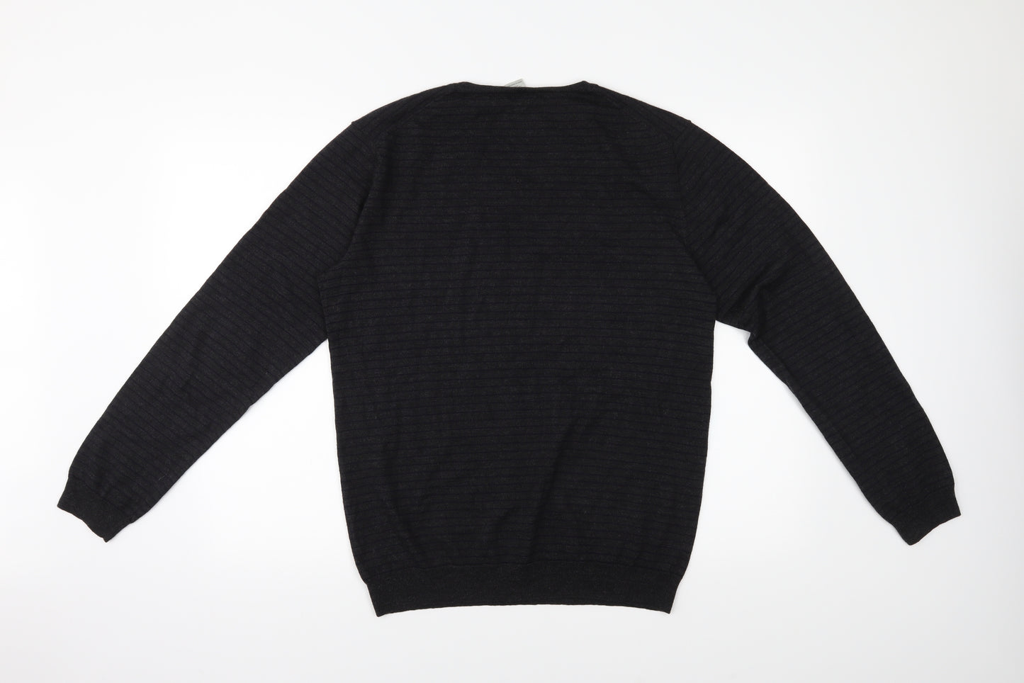 Gap Mens Black Striped  Pullover Jumper Size XL