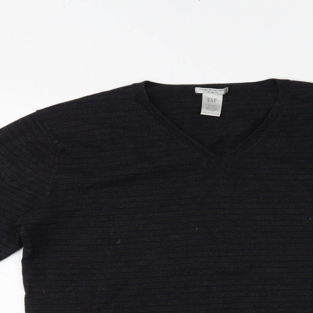 Gap Mens Black Striped  Pullover Jumper Size XL