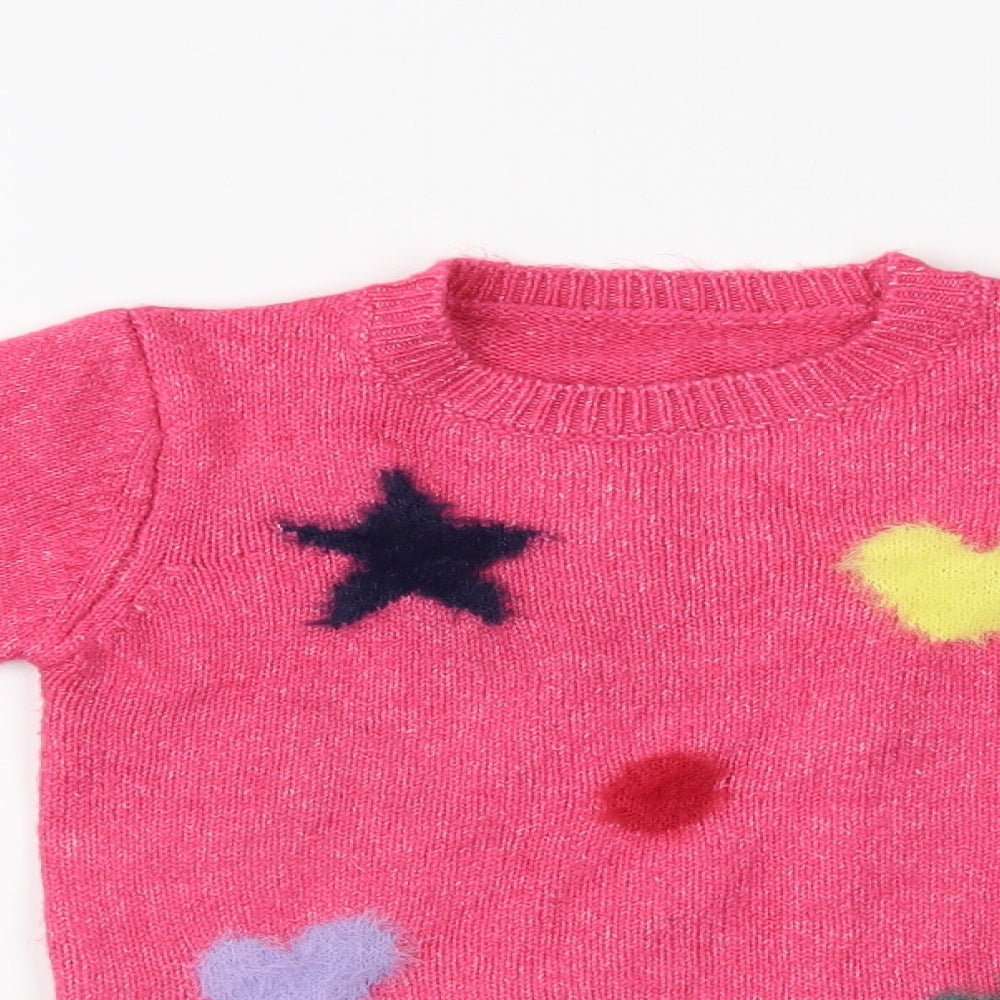 Nutmeg Girls Pink   Pullover Jumper Size 4-5 Years