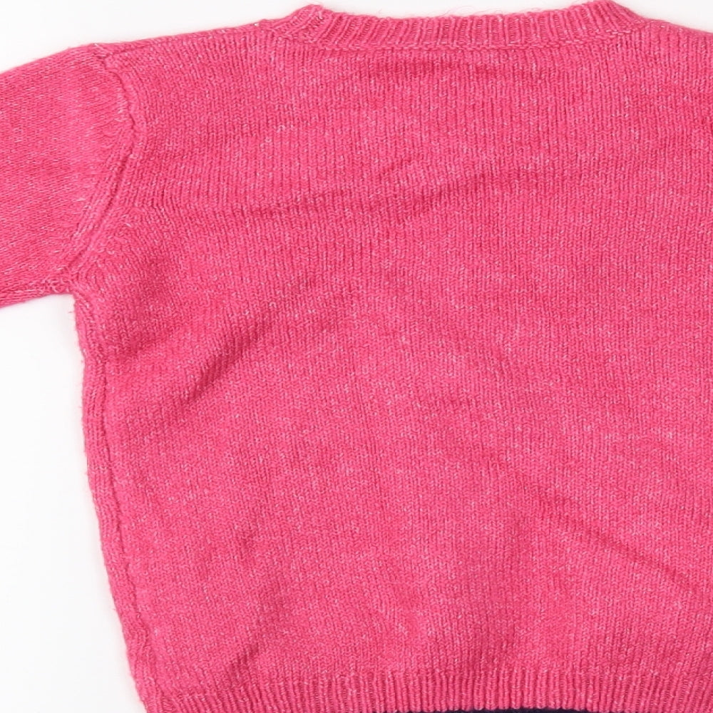 Nutmeg Girls Pink   Pullover Jumper Size 4-5 Years