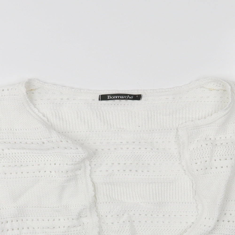 Bon Marché Womens White   Cardigan Jumper Size L