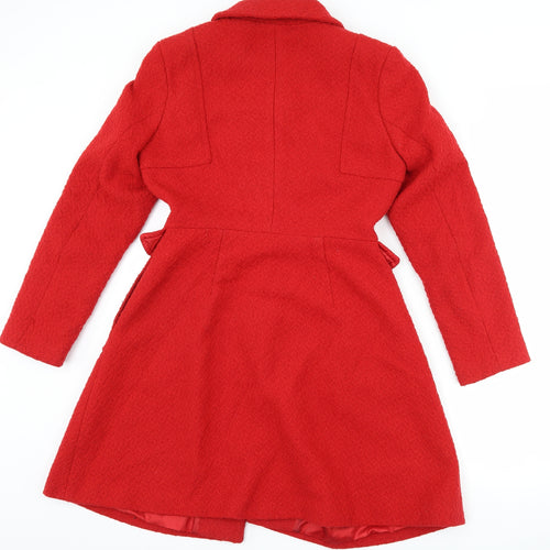 Very Womens Red   Overcoat Coat Size 10