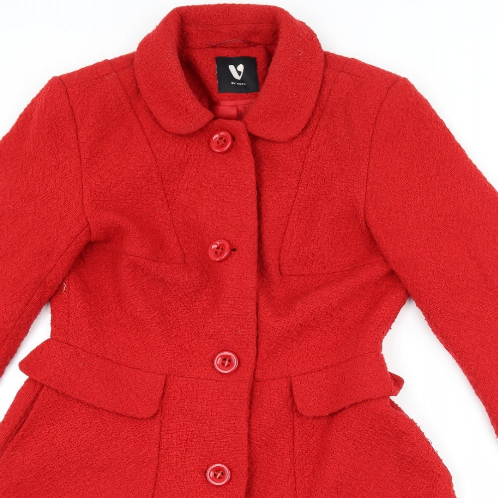 Very Womens Red   Overcoat Coat Size 10
