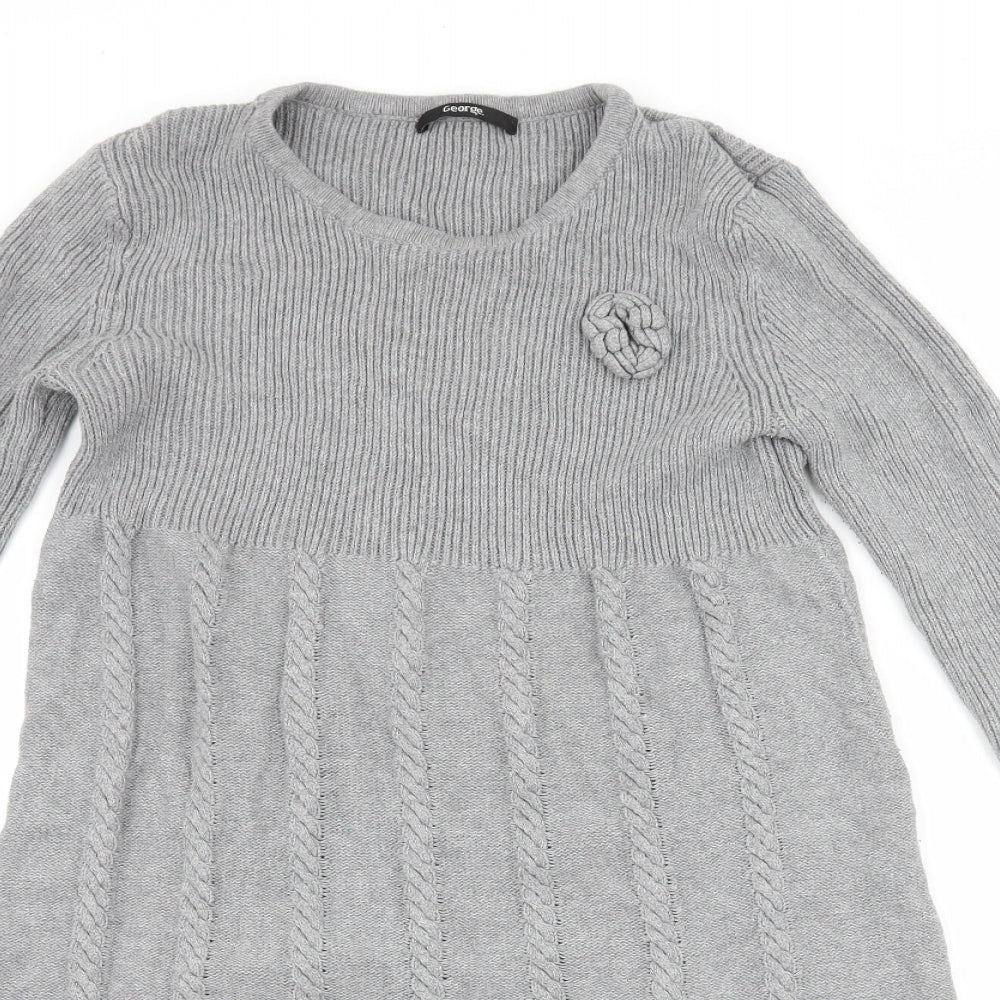George Girls Grey   Jumper Dress  Size 13-14 Years