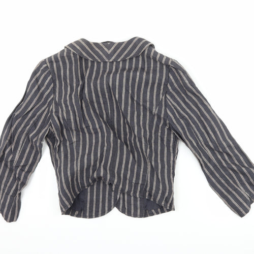 H&M Womens Blue Striped  Jacket Blazer Size 6