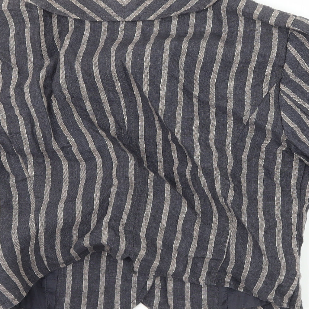 H&M Womens Blue Striped  Jacket Blazer Size 6