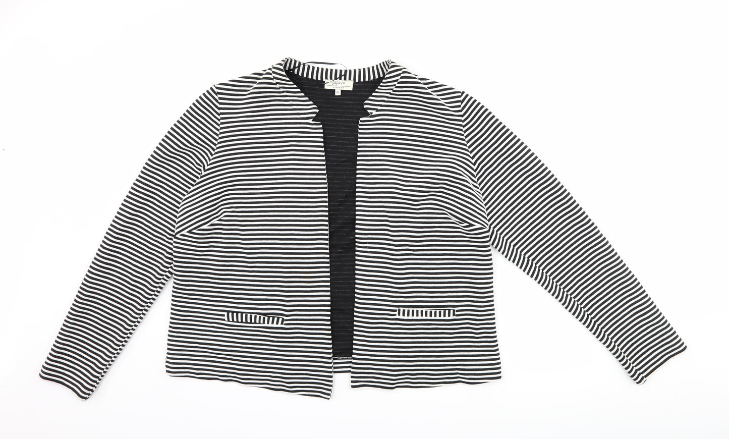 Papaya Womens Black Striped  Jacket Blazer Size 18