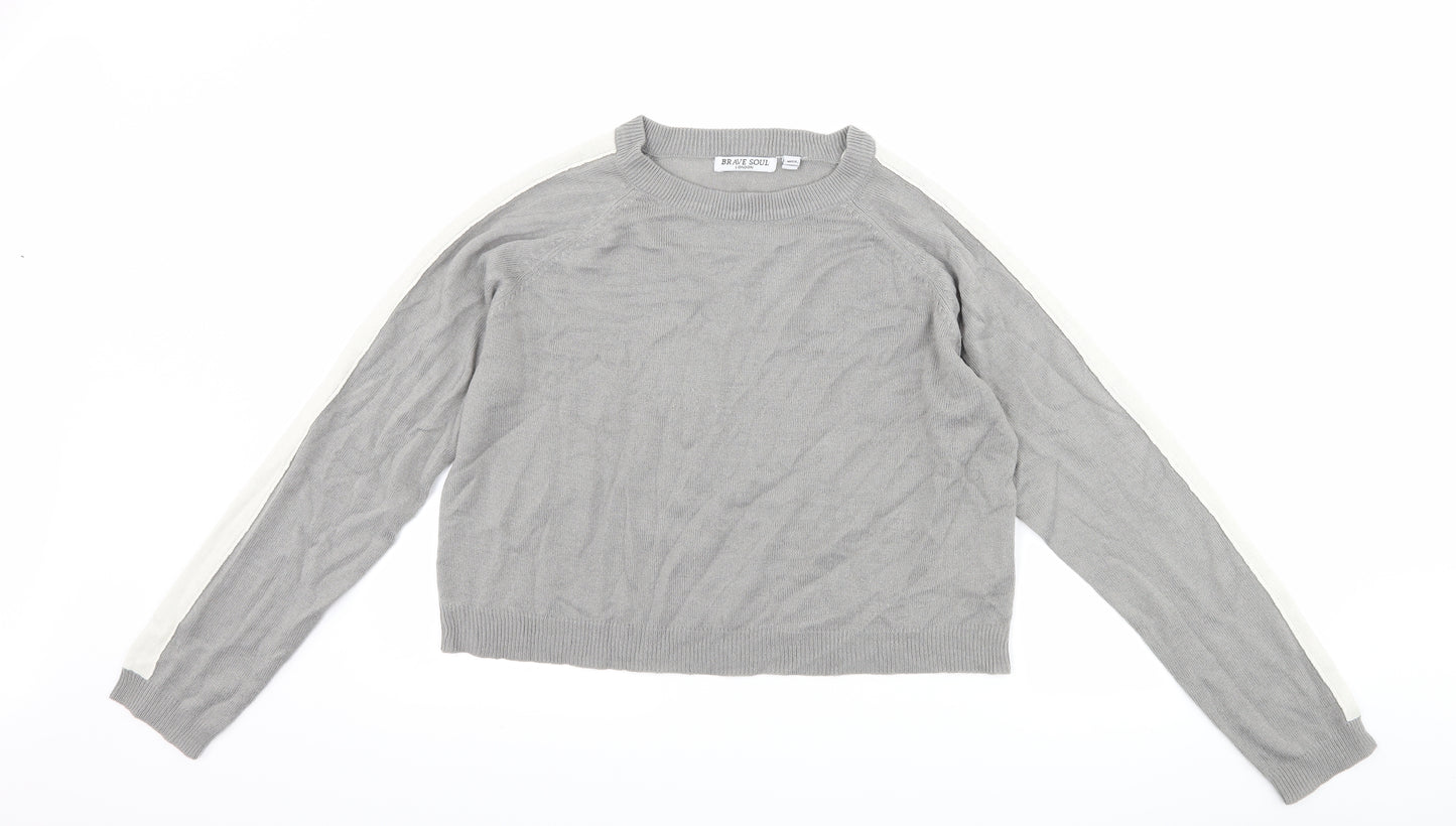 Brave Soul Womens Grey   Pullover Jumper Size M