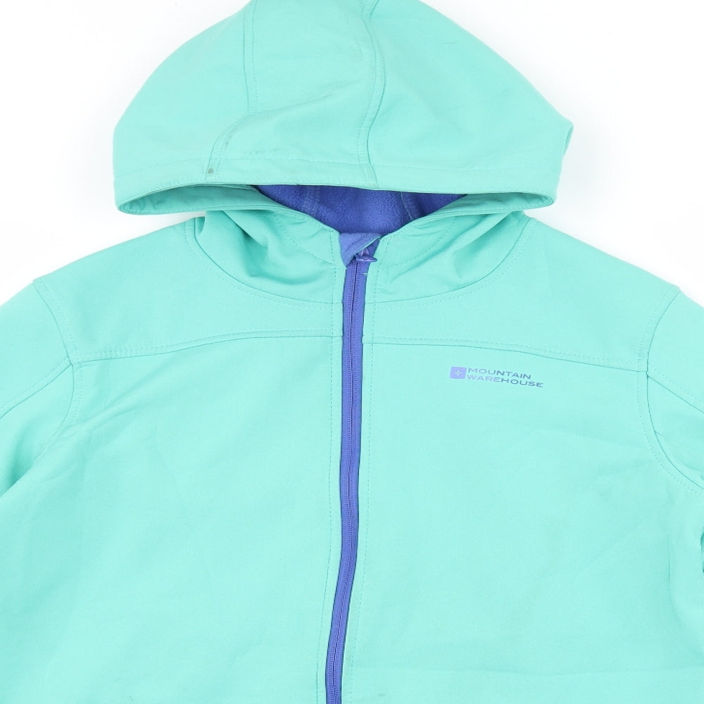 Mountain Warehouse Girls Green   Rain Coat Coat Size 13 Years