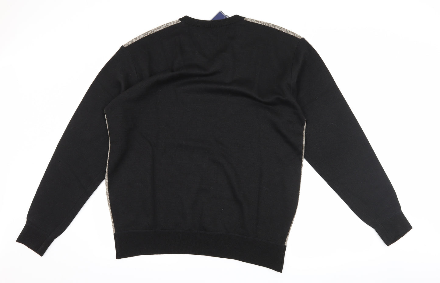 J.J.Willis Mens Black Geometric  Pullover Jumper Size 2XL