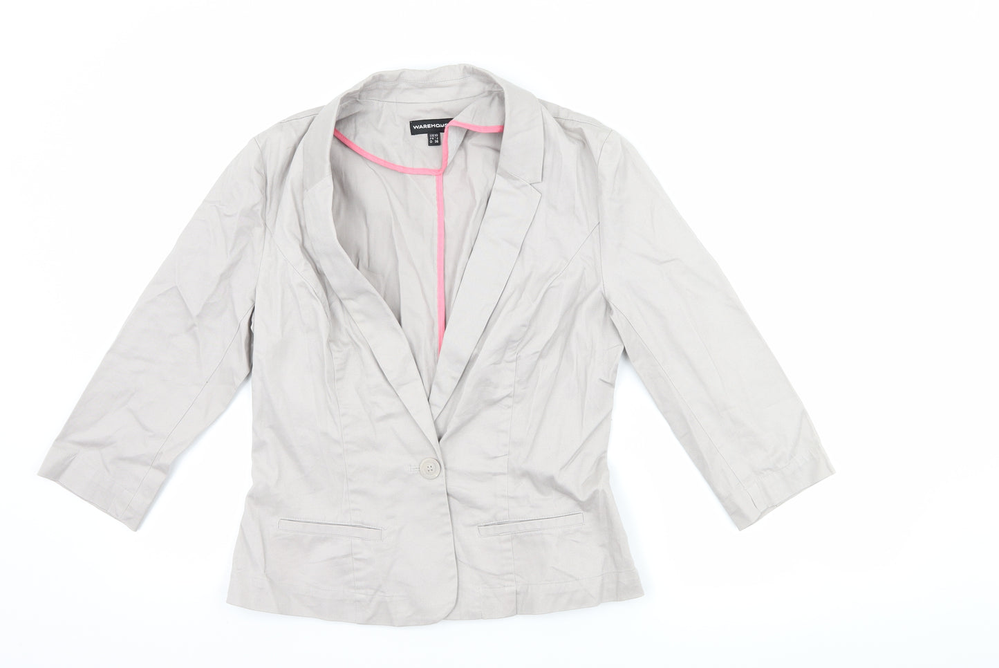 Warehouse Womens Grey   Jacket Blazer Size 10