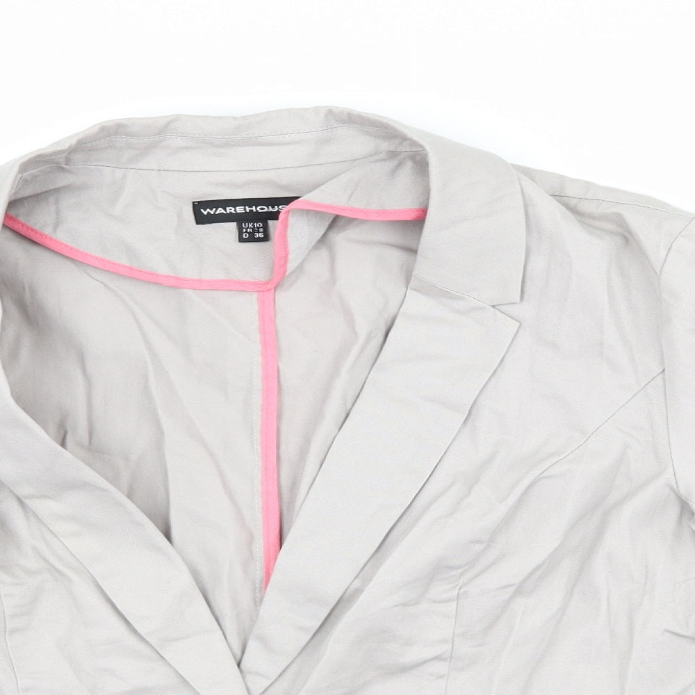 Warehouse Womens Grey   Jacket Blazer Size 10