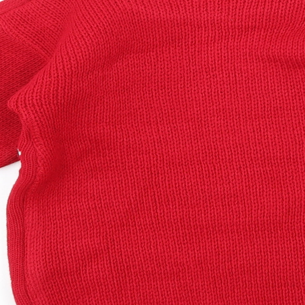 Preworn Girls Red   Pullover Jumper Size 5-6 Years  - olaf