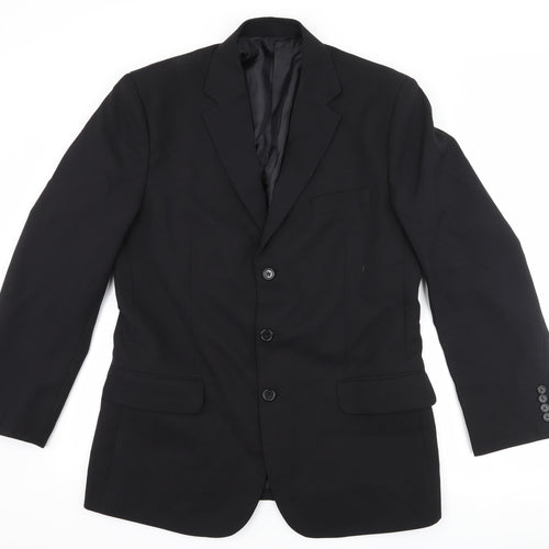 Jolliman Mens Black   Jacket Suit Jacket Size 38