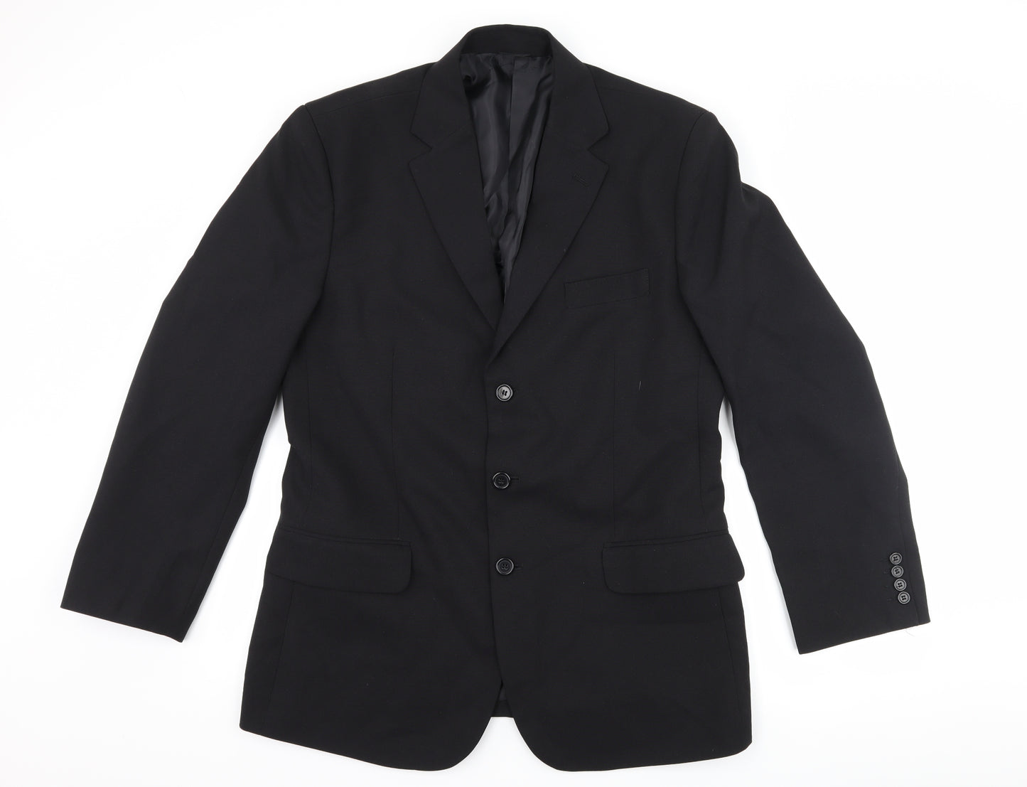 Jolliman Mens Black   Jacket Suit Jacket Size 38
