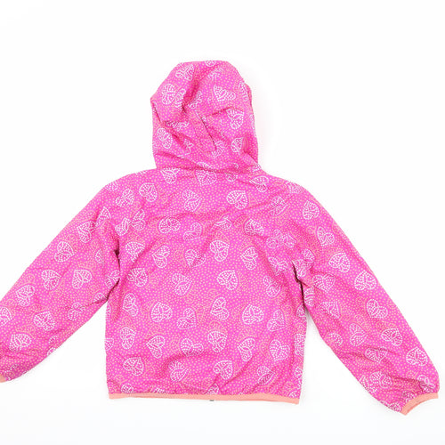 Columbia Girls Pink Polka Dot  Rain Coat Coat Size 4-5 Years  - Love heart print