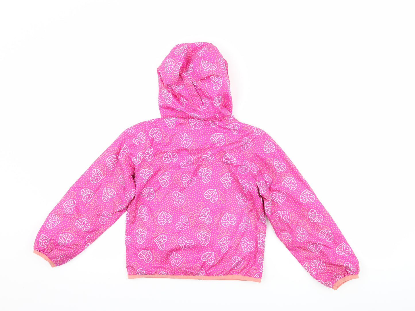 Columbia Girls Pink Polka Dot  Rain Coat Coat Size 4-5 Years  - Love heart print