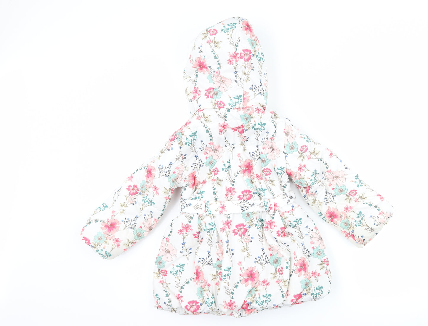 Matalan Girls Pink Floral  Puffer Jacket Coat Size 2-3 Years