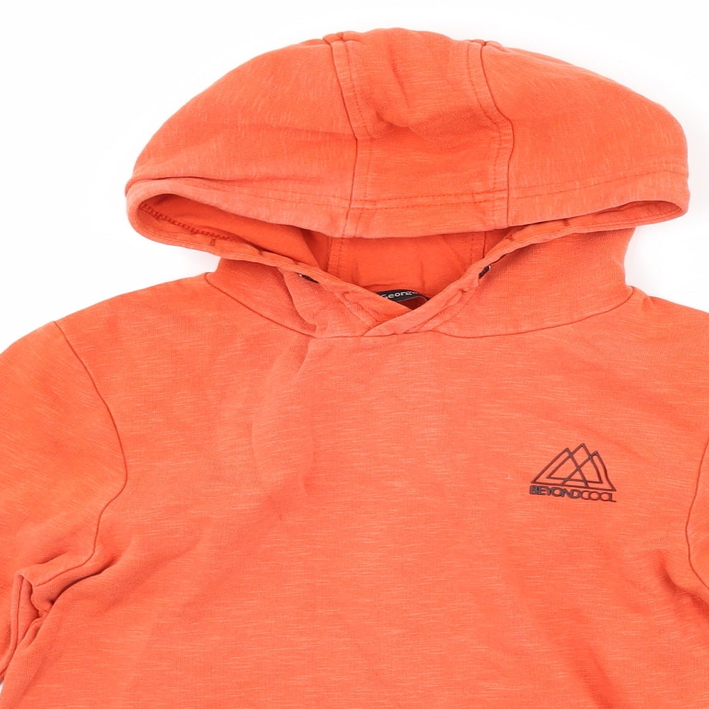 George Boys Orange   Pullover Hoodie Size 7-8 Years  - graphic