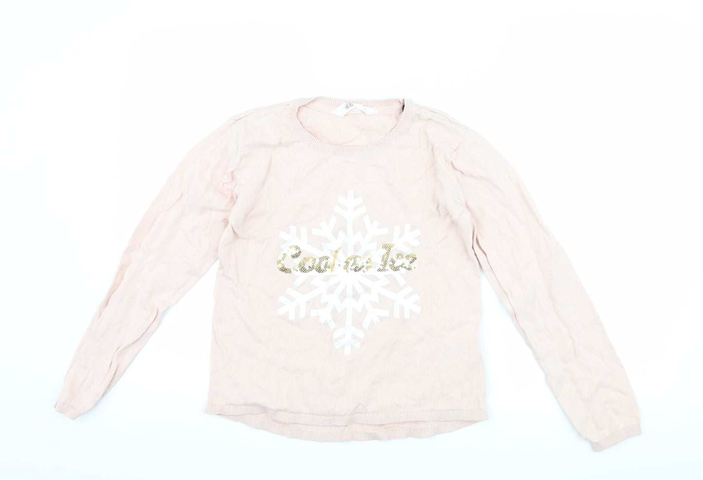 H&M Girls Pink   Pullover Jumper Size 13-14 Years  - Cool as Ice