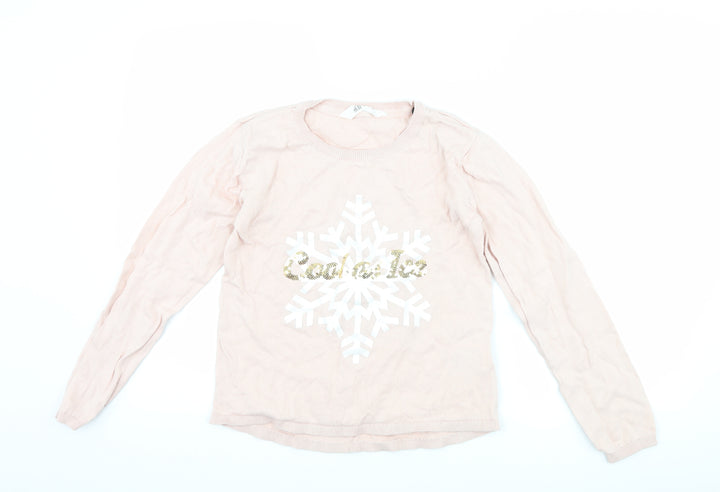 H&M Girls Pink   Pullover Jumper Size 13-14 Years  - Cool as Ice