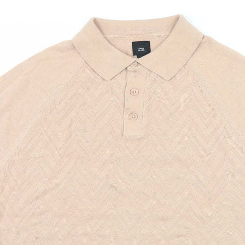 River Island Mens Pink    Polo Size S