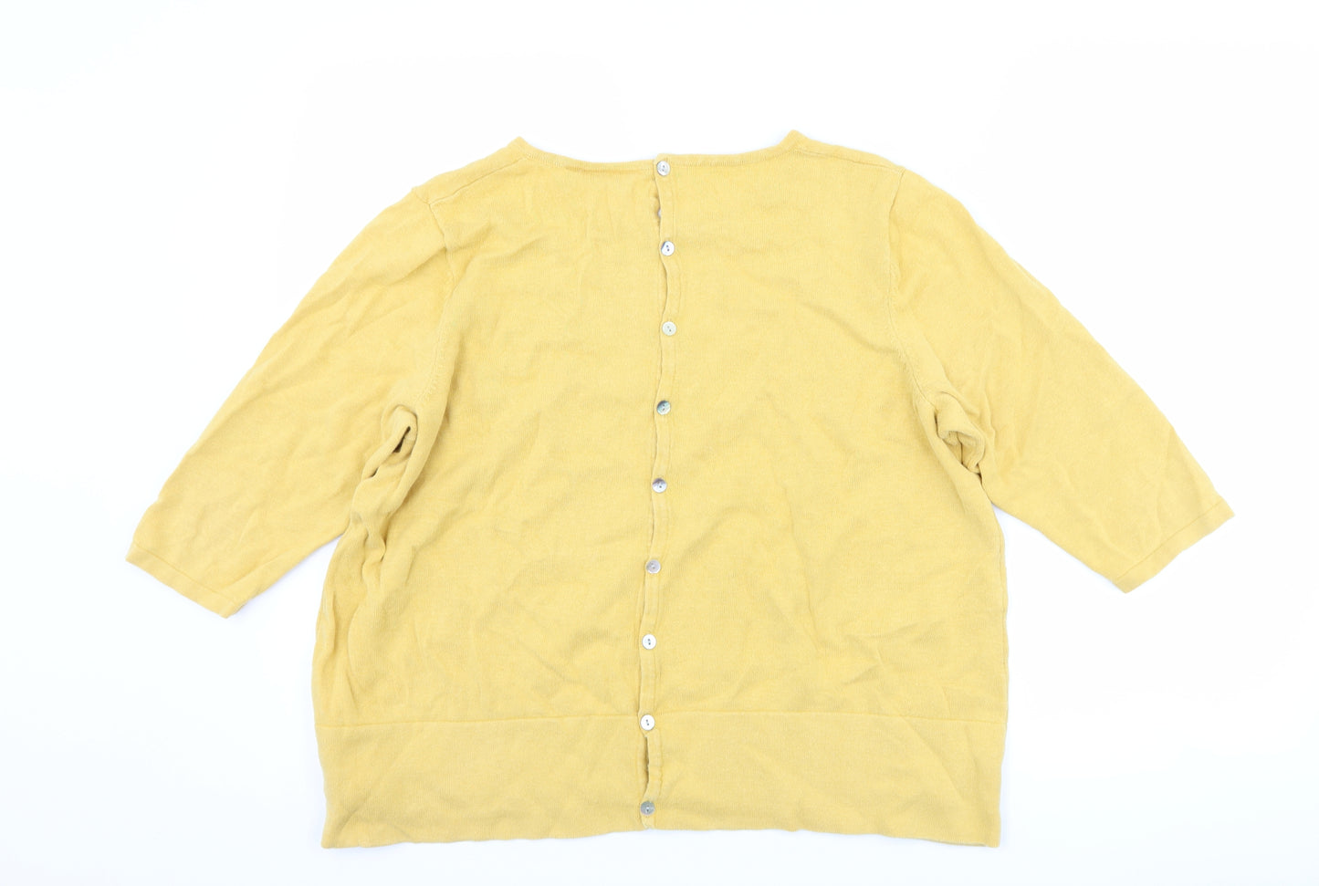 Adini Womens Yellow   Basic T-Shirt Size L