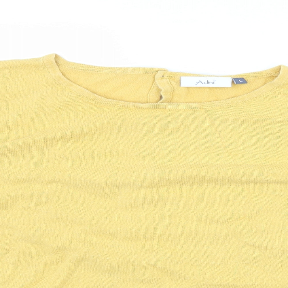 Adini Womens Yellow   Basic T-Shirt Size L