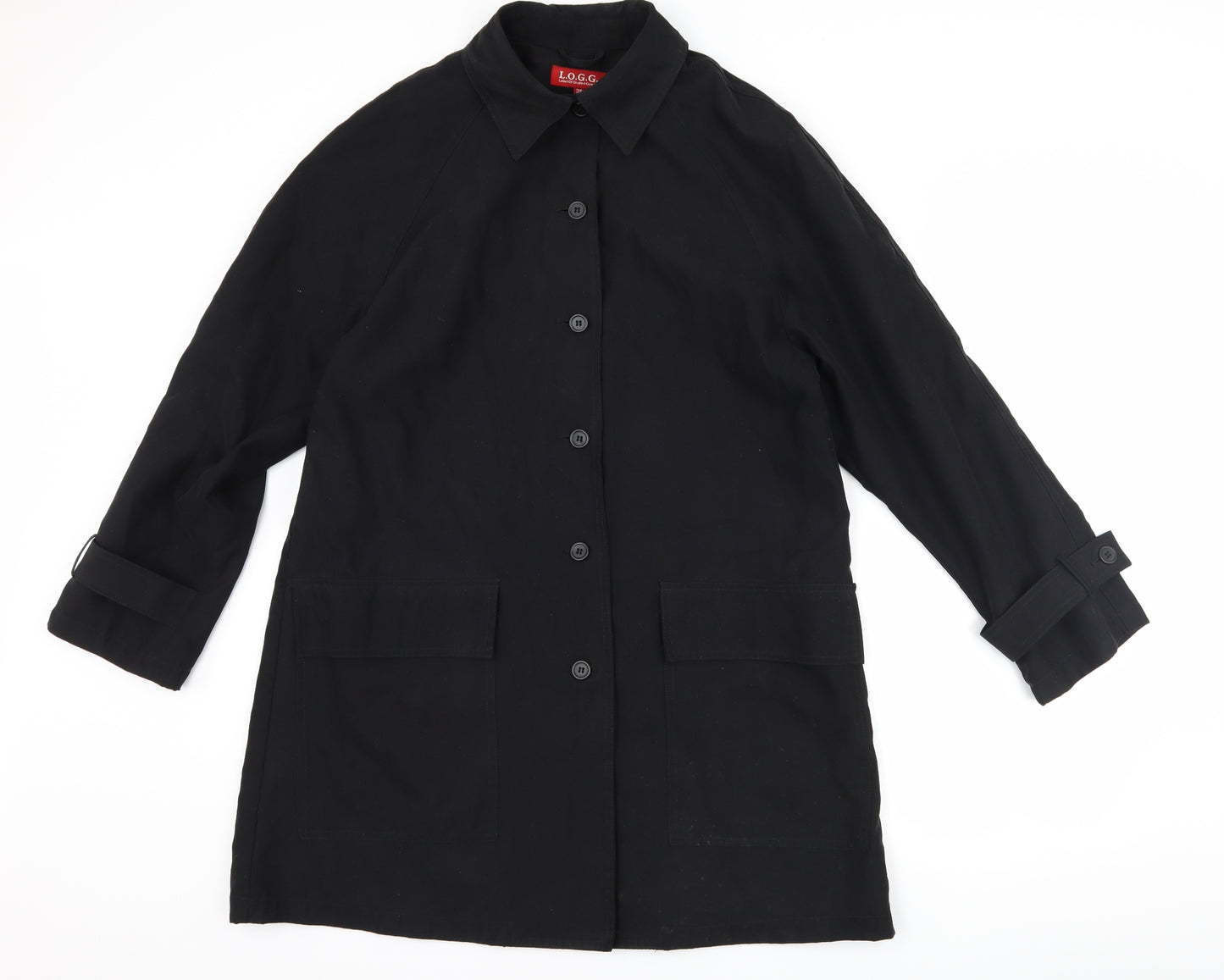 H&M Womens Black   Overcoat Coat Size 10