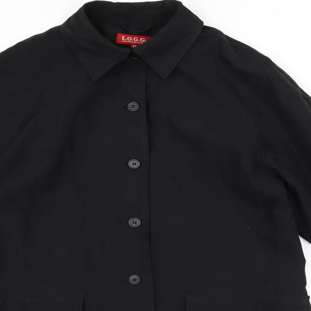 H&M Womens Black   Overcoat Coat Size 10