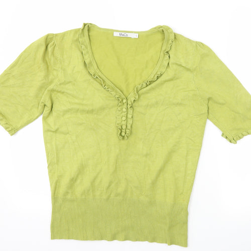 M&Co Womens Green   Basic T-Shirt Size L