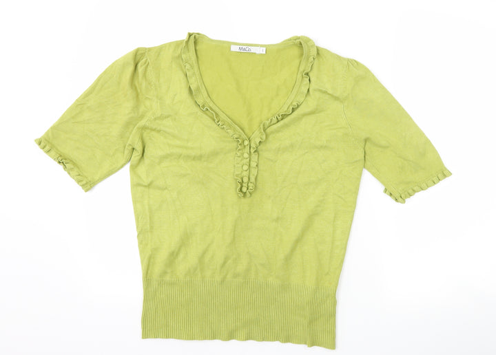 M&Co Womens Green Basic T-Shirt Size L