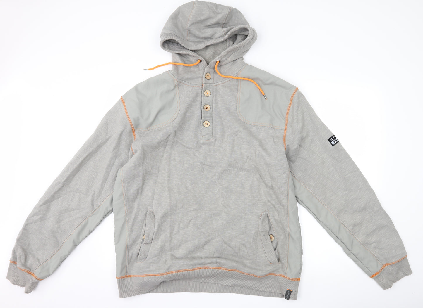 Rockport Mens Grey   Pullover Hoodie Size 2XL