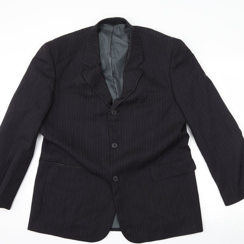 Taylor & Wright Mens Black Striped  Jacket Suit Jacket Size 44