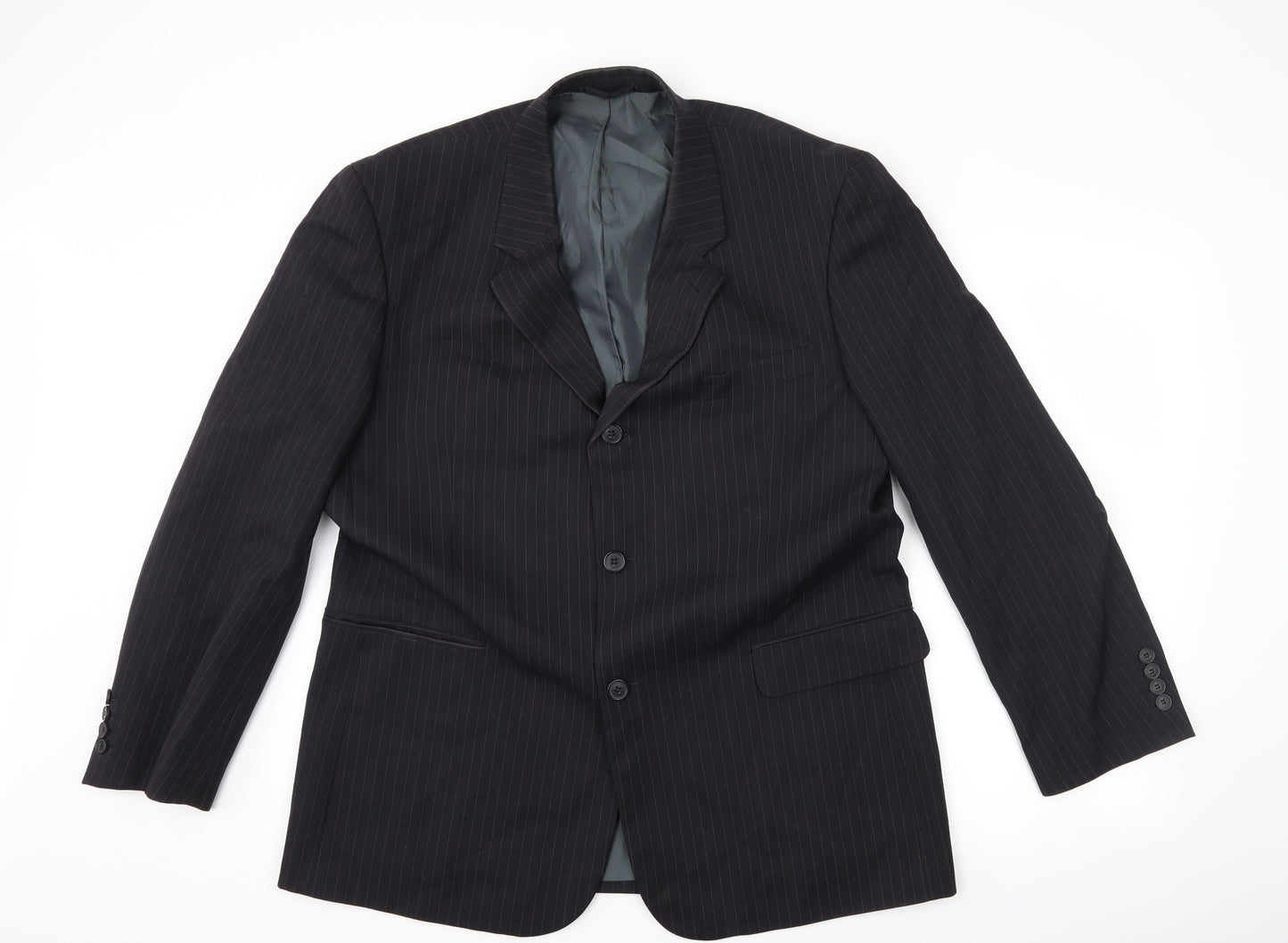 Taylor & Wright Mens Black Striped  Jacket Suit Jacket Size 44