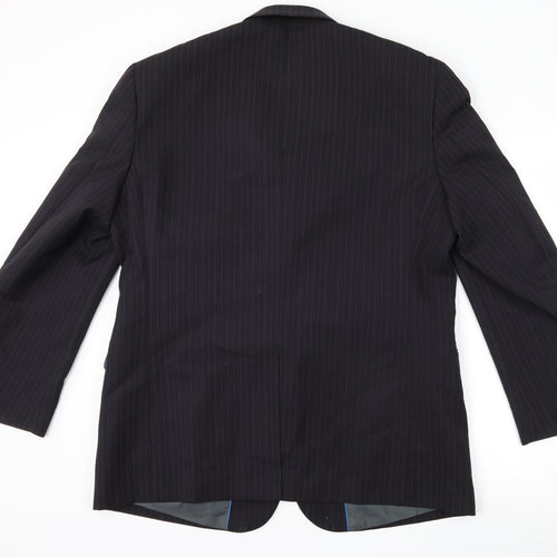 Taylor & Wright Mens Black Striped  Jacket Suit Jacket Size 44