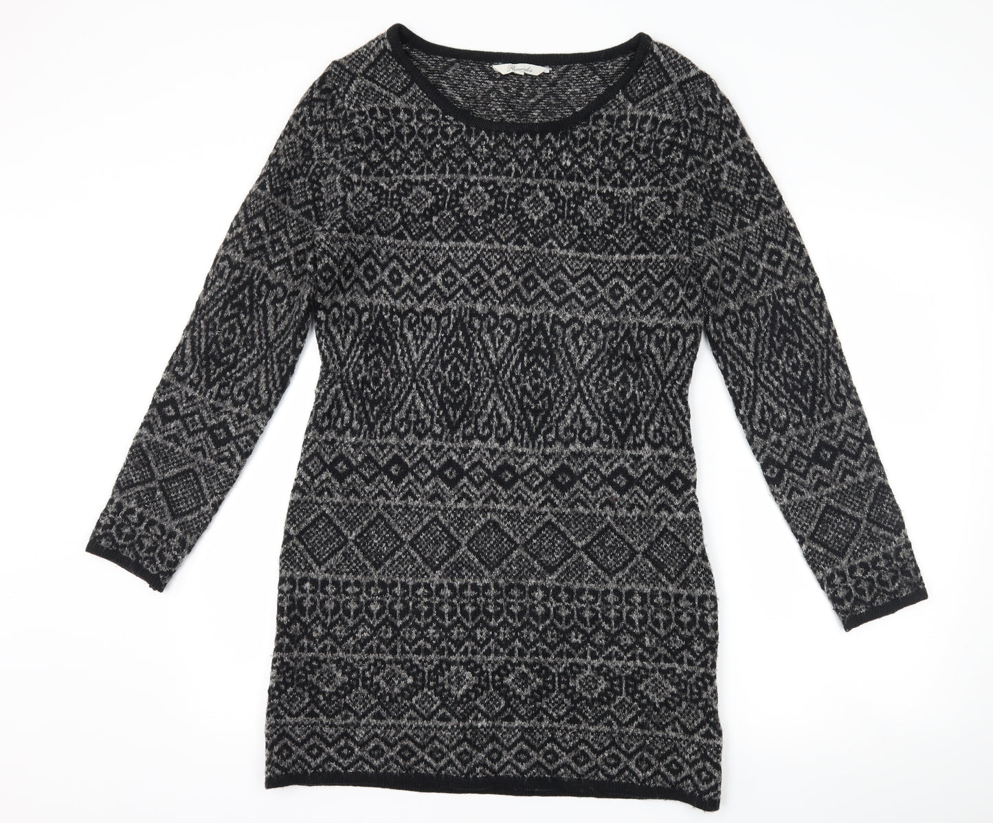 Peacocks Womens Black Geometric  Jumper Dress  Size 14