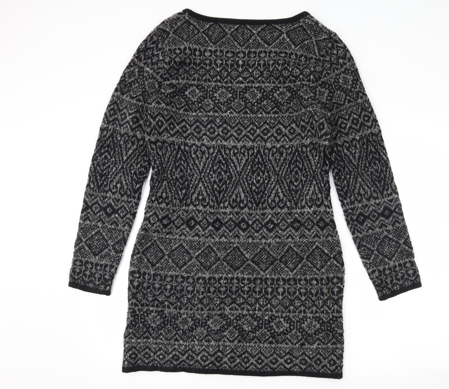 Peacocks Womens Black Geometric  Jumper Dress  Size 14