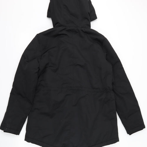 Papaya Womens Black   Rain Coat Coat Size 14
