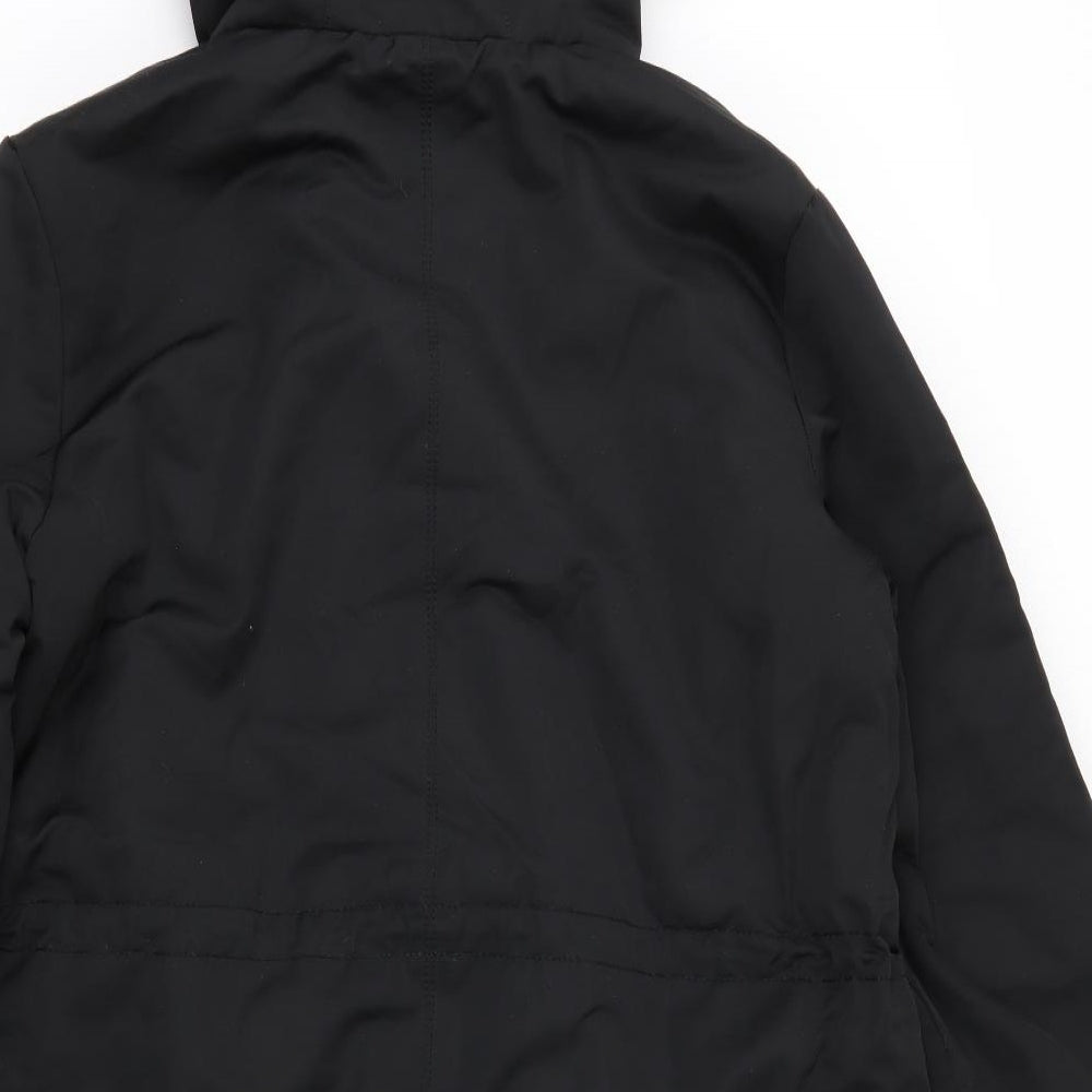 Papaya Womens Black   Rain Coat Coat Size 14