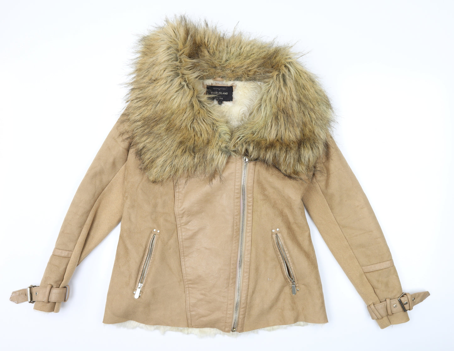 River Island Womens Brown   Overcoat Coat Size 12