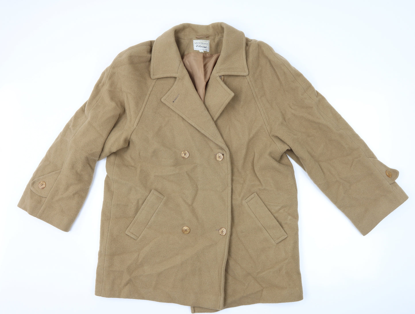 Merchant Classic Womens Brown   Overcoat Coat Size 16