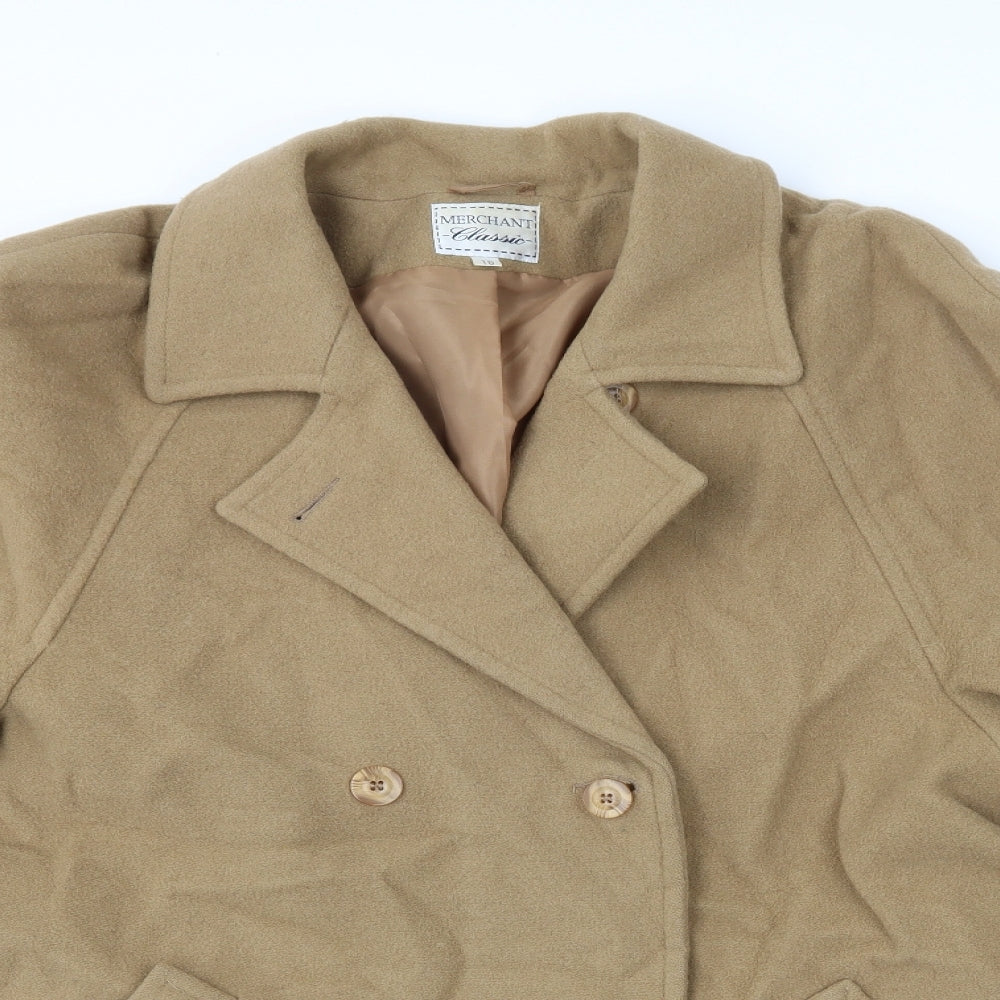 Merchant Classic Womens Brown   Overcoat Coat Size 16