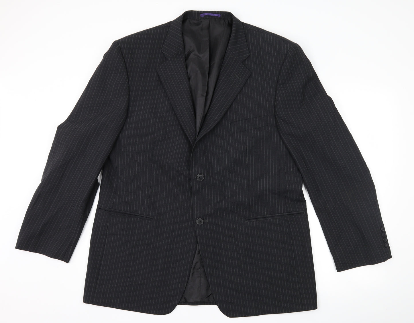 Taylor & Wright Mens Black Striped  Jacket Suit Jacket Size 44