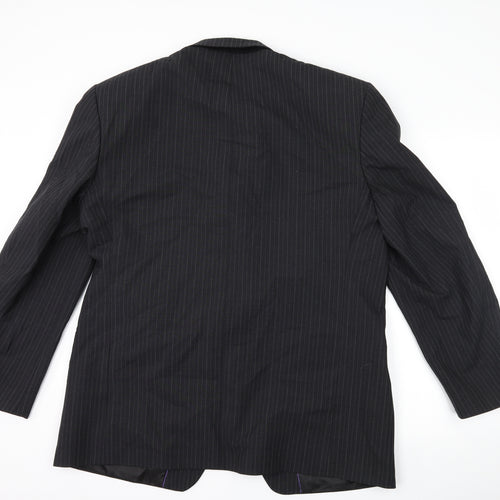 Taylor & Wright Mens Black Striped  Jacket Suit Jacket Size 44