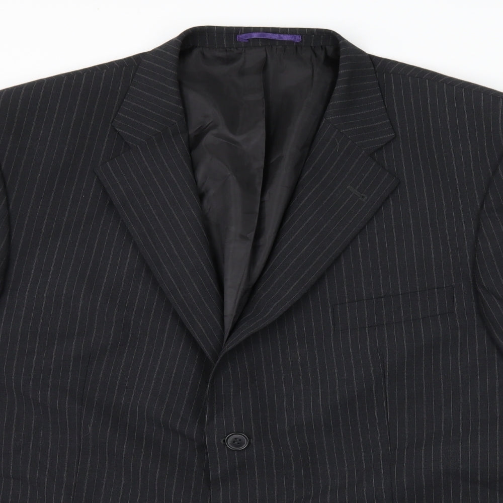 Taylor & Wright Mens Black Striped  Jacket Suit Jacket Size 44