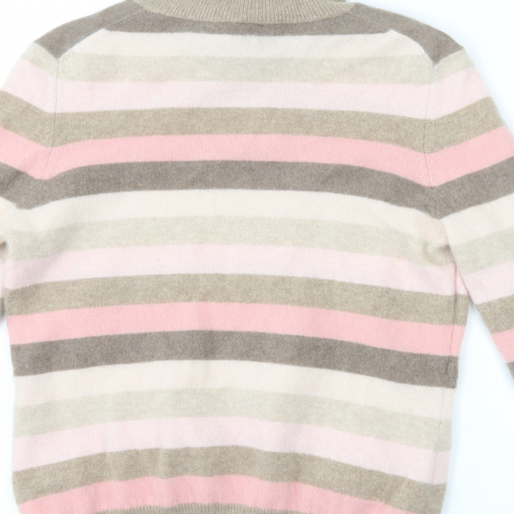 Marks and Spencer Womens Pink Striped  Pullover Jumper Size 12
