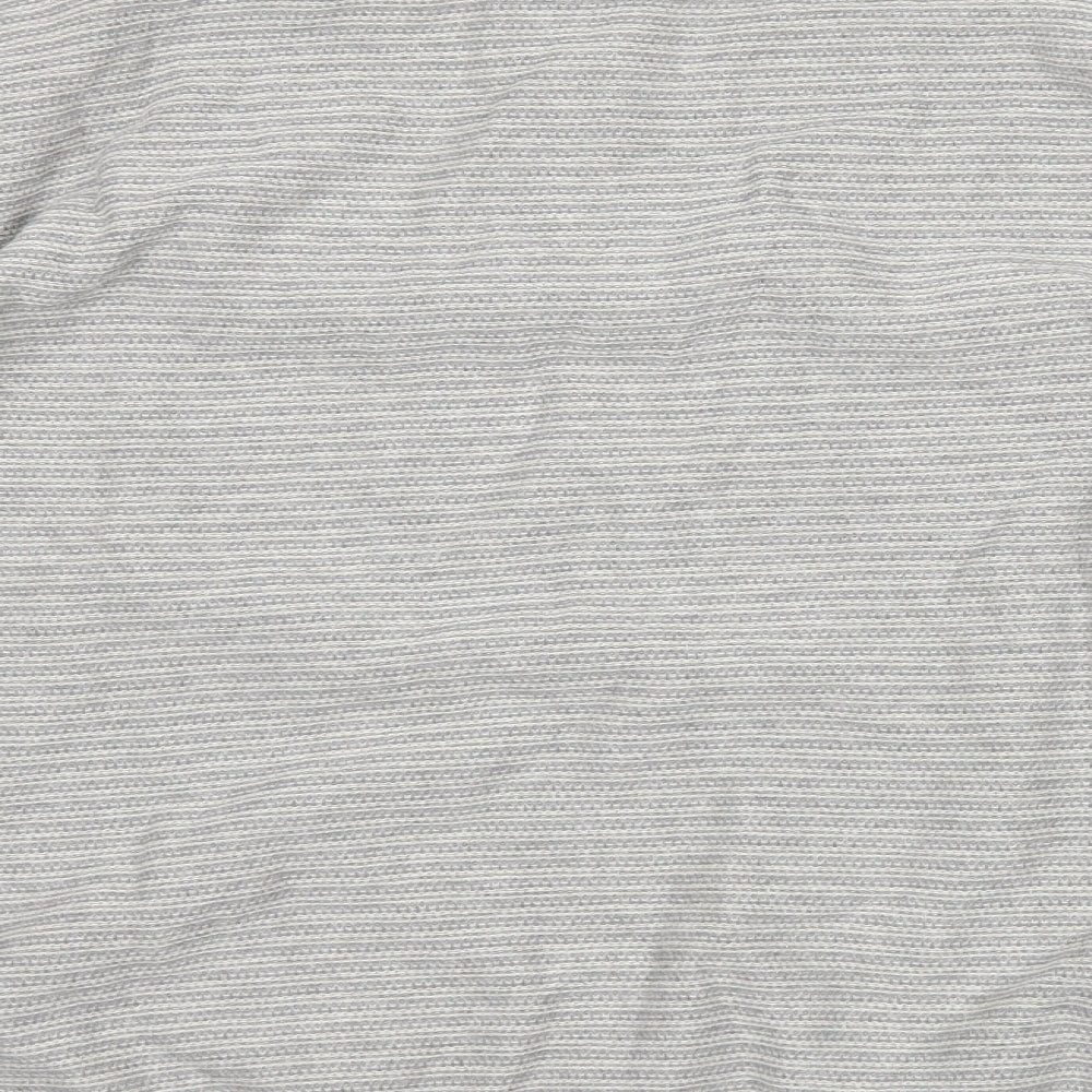 Marks and Spencer Mens Grey Striped  Henley Jumper Size XL