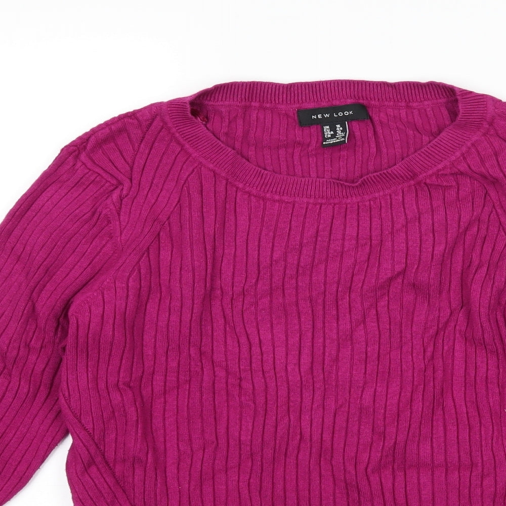 New Look Womens Purple  Knit Pullover Jumper Size 16