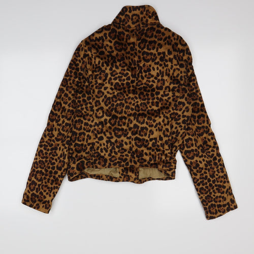 Preworn Womens Brown Animal Print  Jacket  Size M